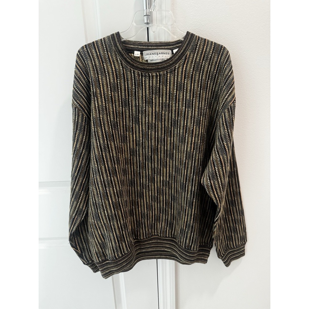 Vintage Jhane Barnes Sweater Mens L Wool Blend‎ Geometric Pullover Japan 90s